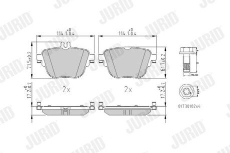 Задние тормозные колодки jurid 573845J на Мерседес E-Class w238/A238