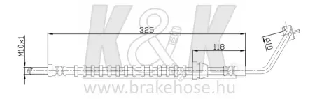 Шланг гальмівний передній K&K FT4676