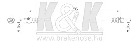 Тормозной шланг K&K FT1169 Рено Гранд Сценик