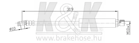 Тормозной шланг K&K FT1947