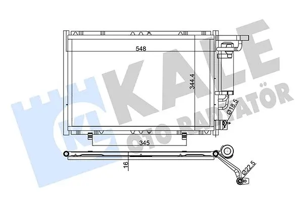 KALE FORD Радіатор кондиціонера (конденсатор) B-MAX 1.5 TDCi 12-, FIESTA VI 08- KALE OTO RADYATOR 342520 (фото 1)