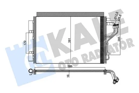 KALE HYUNDAI Радіатор кондиціонера (конденсатор) з осушувачем ELANTRA V 1.6, 1.8 10-, i30 1.4, 1.6 11- KALE OTO RADYATOR 342525