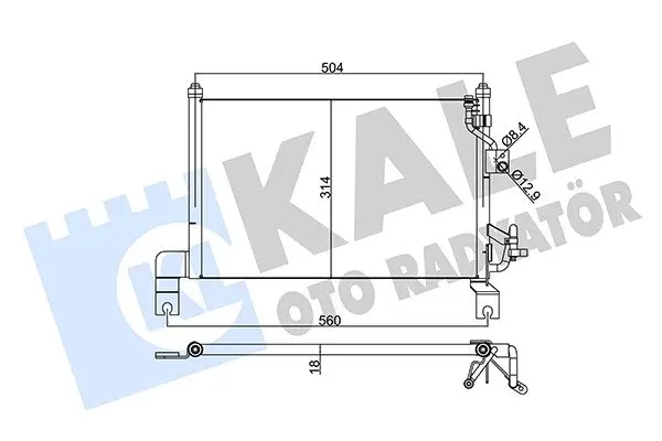 KALE FORD Радіатор кондиціонера (конденсатор) Ranger 02-, Mazda B-Serie KALE OTO RADYATOR 345385 (фото 1)