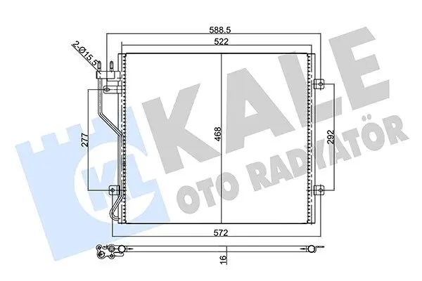KALE JEEP Радіатор кондиціонера (конденсатор) CHEROKEE 2.4, 2.8, 3.7 01- KALE OTO RADYATOR 354035
