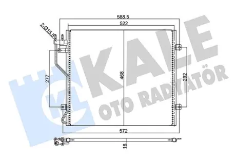 KALE JEEP Радіатор кондиціонера (конденсатор) CHEROKEE 2.4, 2.8, 3.7 01- KALE OTO RADYATOR 354035