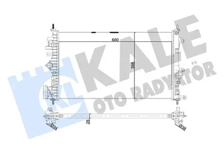 Радиатор охлаждения двигателя KALE OTO RADYATOR 355650