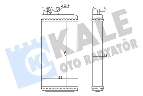 KALE AUDI Радиатор отопления 100/200,A6,V8 KALE OTO RADYATOR 346240