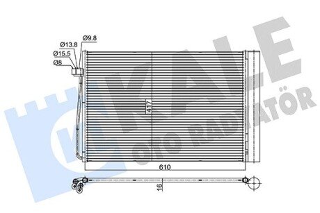 KALE BMW Радиатор кондиционера 5 E60,6,7 E65 01- kale oto radyator 343060