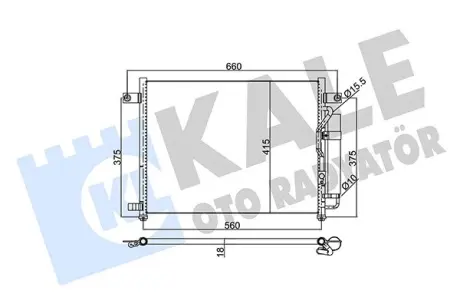 KALE CHEVROLET Радиатор кондиционера Aveo 02- KALE OTO RADYATOR 350550