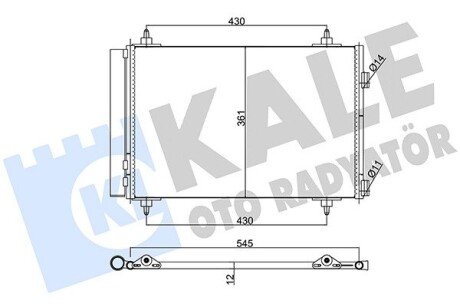 KALE CITROEN Радиатор кондиционера Berlingo 08-,C4 Grand Picasso,C4,Peugeot 307,Partner kale oto radyator 377900