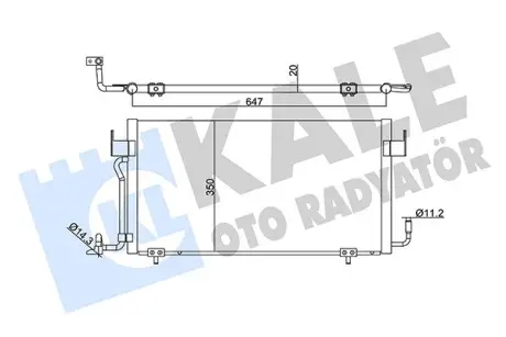 KALE CITROEN Радиатор кондиционера Berlingo,Partner 1.8D/1.9D 96- KALE OTO RADYATOR 345340