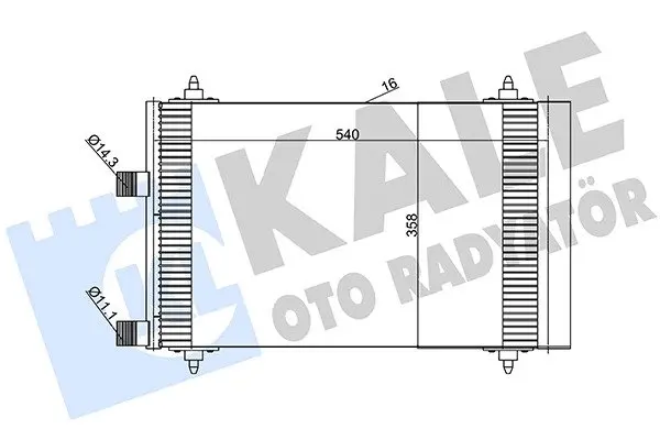 KALE CITROEN Радиатор кондиционера C4 I,C5 I,Peugeot 307 KALE OTO RADYATOR 385600 (фото 1)