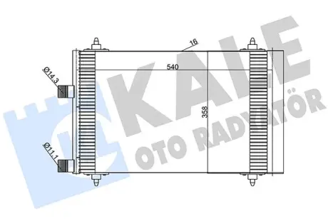 KALE CITROEN Радиатор кондиционера C4 I,C5 I,Peugeot 307 KALE OTO RADYATOR 385600