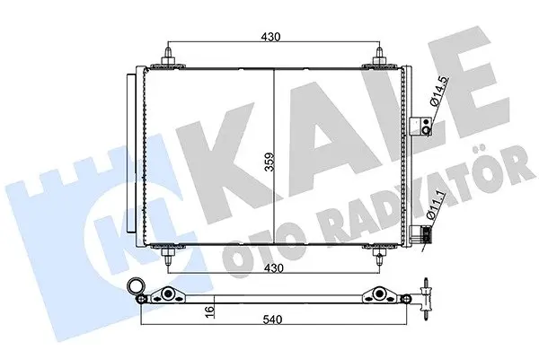 KALE CITROEN Радиатор кондиционера C5 II,III,Peugeot 407 KALE OTO RADYATOR 429500 (фото 1)