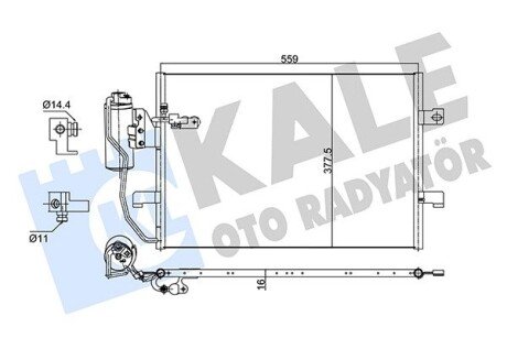 KALE DB Радиатор кондиционера W168 00- kale oto radyator 353050