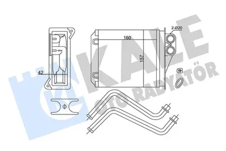 KALE DB Радиатор отопления Sprinter 06-,VW Crafter 06- KALE OTO RADYATOR 352175
