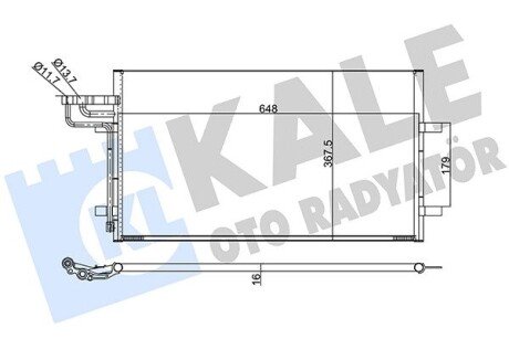 KALE FORD Радиатор кондиционера C-Max,Focus II kale oto radyator 386100