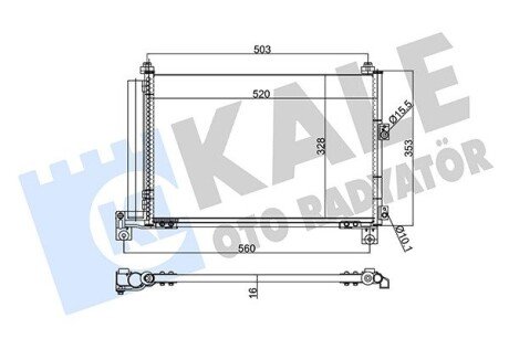 KALE FORD Радіатор кондиціонера (конденсатор) з осушувачем RANGER 2.5 99-, MAZDA kale oto radyator 342885