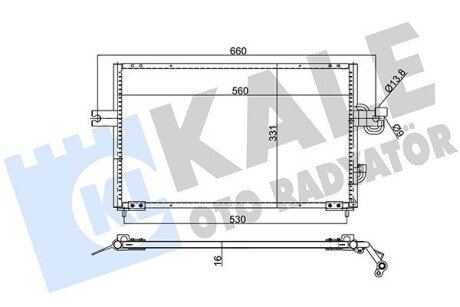 KALE HYUNDAI Радиатор кондиционера Accent I 94- kale oto radyator 386400