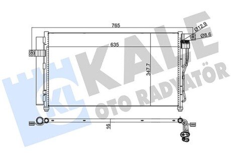 KALE HYUNDAI Радиатор кондиционера Accent III 1.4/1.6 05- kale oto radyator 386300