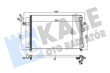 KALE HYUNDAI Радиатор кондиционера Getz 1.5CRDi 05- kale oto radyator 342975