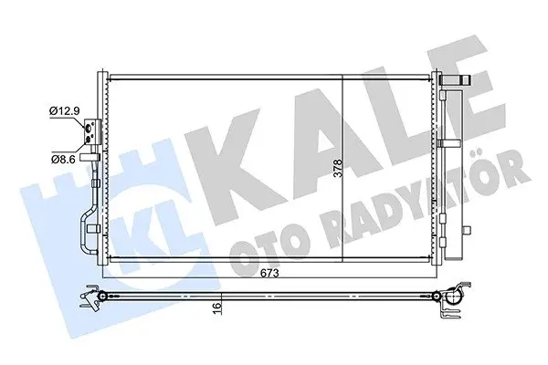 KALE HYUNDAI Радіатор кондиціонера (конденсатор) TUCSON 1.6, 2.0, 2.4 15-, KIA KALE OTO RADYATOR 357750 (фото 1)
