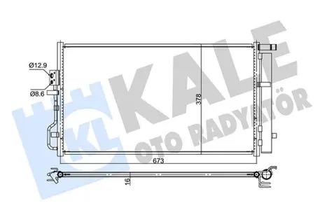 KALE HYUNDAI Радіатор кондиціонера (конденсатор) TUCSON 1.6, 2.0, 2.4 15-, KIA KALE OTO RADYATOR 357750