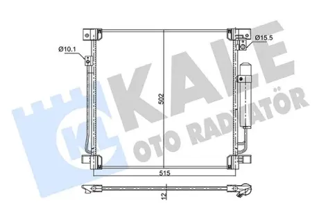 KALE MITSUBISHI Радиатор кондиционера L200,Pajero Sport III,Fiat 14- KALE OTO RADYATOR 354015