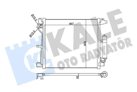 KALE NISSAN Радиатор кондиционера Juke 1.5dCi 10- KALE OTO RADYATOR 343160