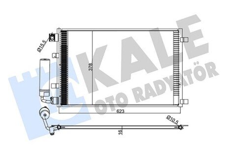 KALE NISSAN Радиатор кондиционера Qashqai 1.6 07- kale oto radyator 345265