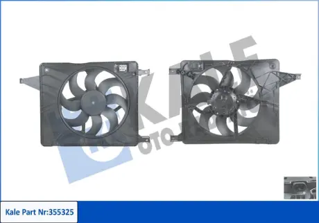 KALE NISSAN Вентилятор охлаждения Qashqai 1.5dCi/2.0 07- KALE OTO RADYATOR 355325 Ниссан Qashqai j10
