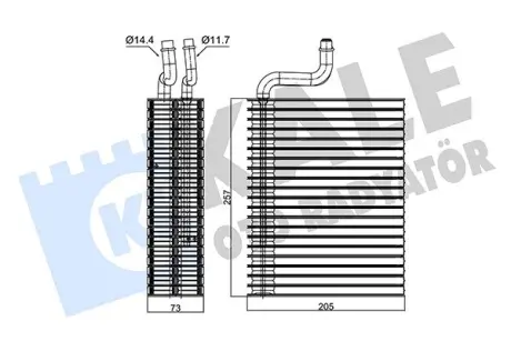 Радиатор интеркулера KALE OTO RADYATOR 350045 Опель Комбо