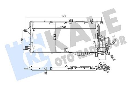 KALE OPEL Радиатор кондиционера Combo Tour,Corsa C kale oto radyator 342895