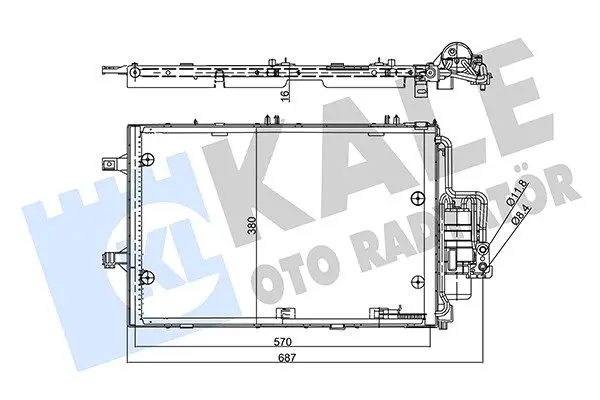 KALE OPEL Радиатор кондиционера Combo Tour,Corsa C KALE OTO RADYATOR 358255 (фото 1)