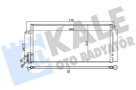 KALE OPEL Радиатор кондиционера Corsa D,Fiat Bravo II,Grande Punto,Punto 05- kale oto radyator 389100