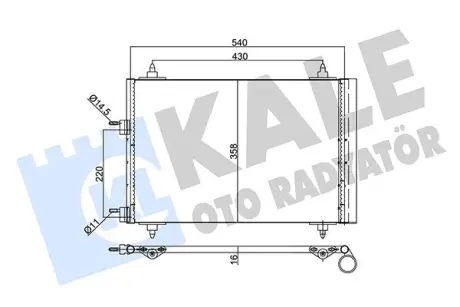 KALE PEUGEOT Радиатор кондиционера 307 KALE OTO RADYATOR 343095