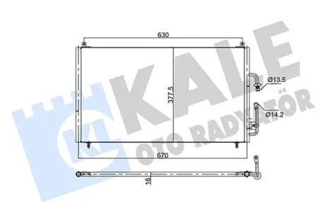 KALE PEUGEOT Радиатор кондиционера 406 96- KALE OTO RADYATOR 353145