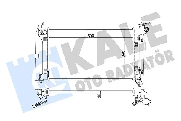 KALE TOYOTA Радиатор охлаждения с АКПП Avensis,Corolla 1.4/1.8 01- KALE OTO RADYATOR 366800