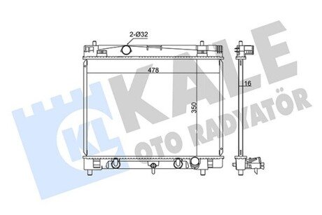 KALE TOYOTA Радиатор охлаждения с АКПП Yaris 1.0/1.3 05- kale oto radyator 342210 на Тойота Ярис