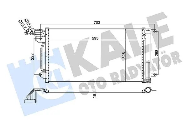 KALE VW Радиатор кондиционера Audi A1,Polo,Skoda Fabia II,III,Rapid KALE OTO RADYATOR 342395 (фото 1)