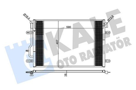 KALE VW Радиатор кондиционера Audi A4/6 00- kale oto radyator 375700