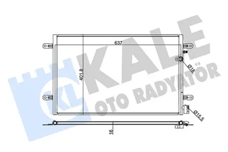 KALE VW Радиатор кондиционера Audi A6 04- KALE OTO RADYATOR 375300