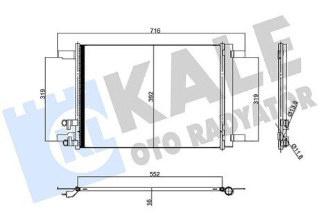 KALE VW Радіатор кондиціонера (конденсатор) з осушувачем Audi A3, Golf VII, Passat, Touran, Skoda Octavia IV, SuperB III kale oto radyator 357395