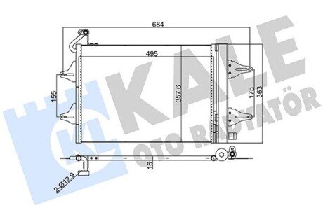 KALE VW Радиатор кондиционера Polo,Skoda Fabia I,II,Roomster kale oto radyator 390700