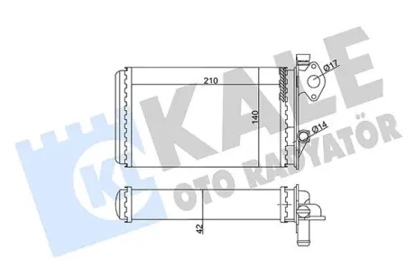 KALE VW Радиатор отопления Polo,T3 81- KALE OTO RADYATOR 352035