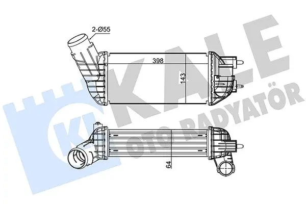 Радиатор интеркулера KALE OTO RADYATOR 350850
