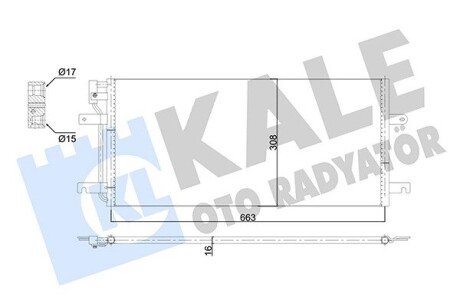 Радиатор кондиционера, 92-03 (645x308x16) kale oto radyator 353140