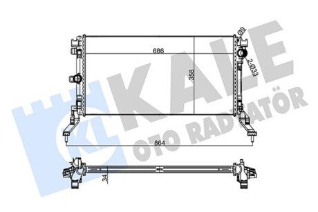 Радиатор охлаждения двигателя kale oto radyator 273800 на Рено Latitude