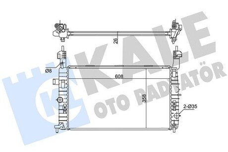 Радиатор охлаждения двигателя kale oto radyator 342065 на Опель Мерива а