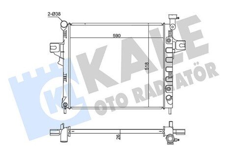 Радиатор охлаждения двигателя kale oto radyator 342090 на Jeep Grand Cherokee